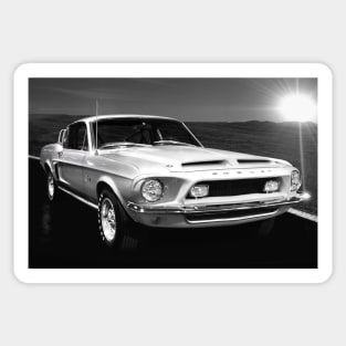 Shelby Cobra Mustang 1968 BW Sticker